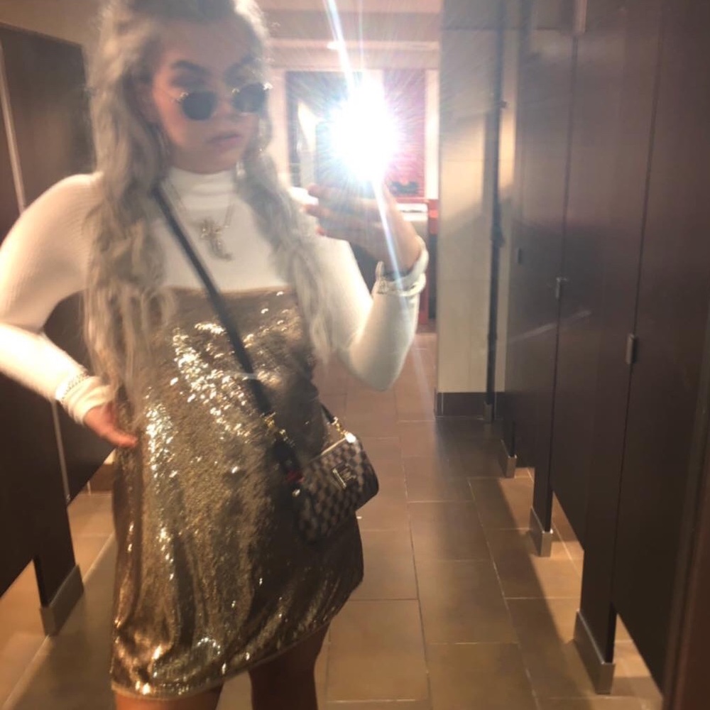Free people gold dress